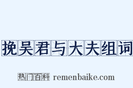 挽吴君与大夫组词是什么意思的图片